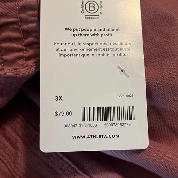 ATHLETA Size 3X Parallon Bermuda Dusty-Rose-Pink Mid-Rise Stretch Cozy $79 NEW - Picture 14 of 16